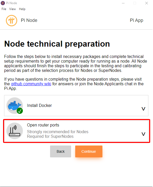 check open port pi node