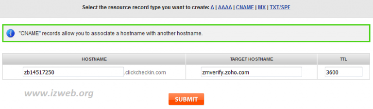cau hinh dns mail zoho
